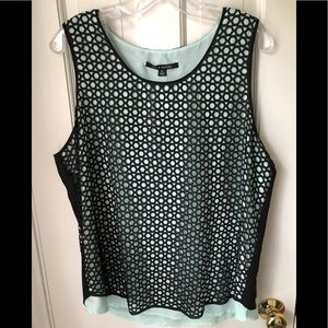 Geometric Teal & Black Shell Size XL